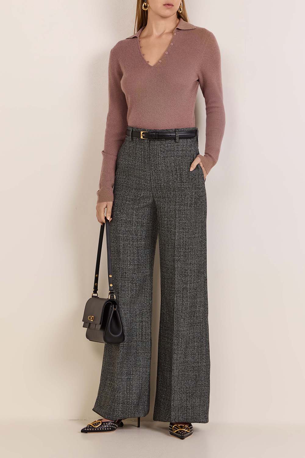 מכנסיים רחבים מצמר